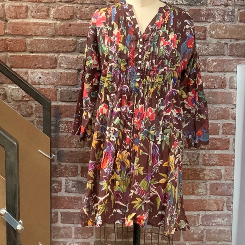 Boho cotton top, floral print, cotton.